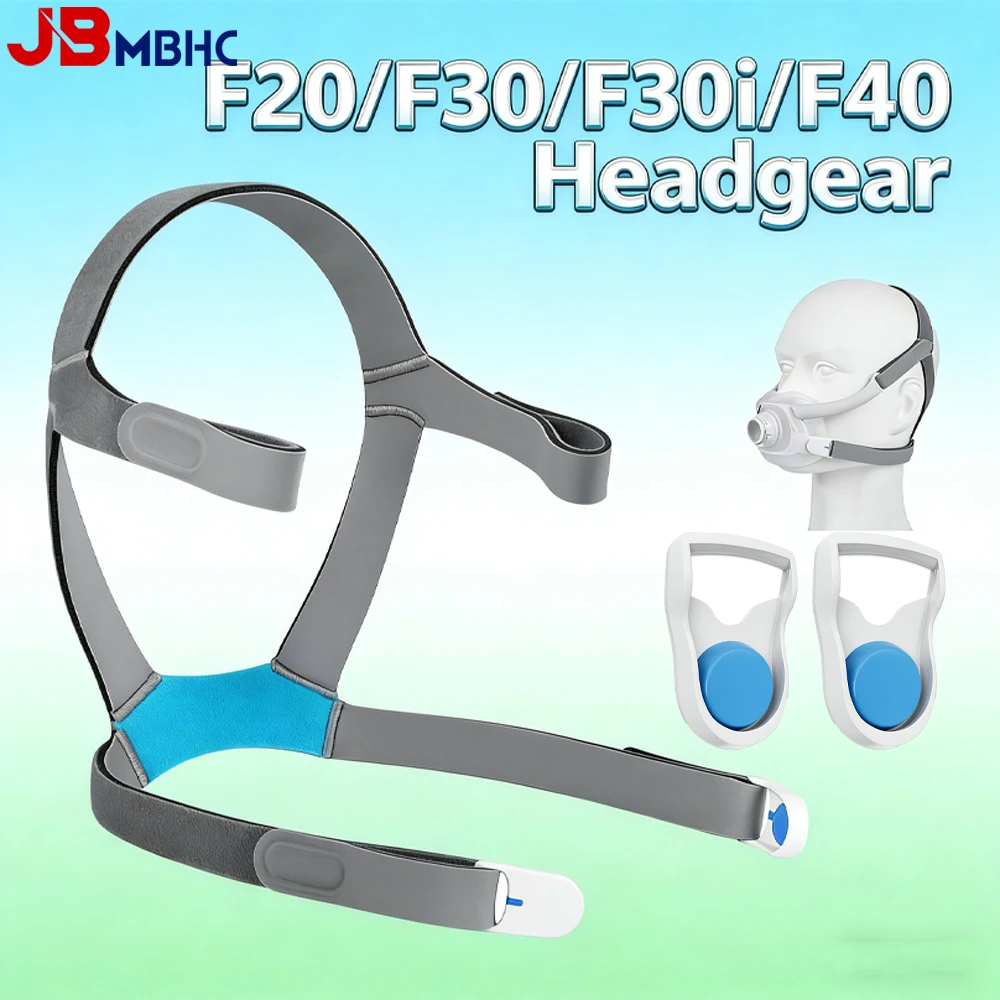 AirFit F20/F30/F30i/F40 CPAP Headgear Strap with 2 Clips Adjustable Elastic Headband Strap Designed for a Secure Comfortable Fit
