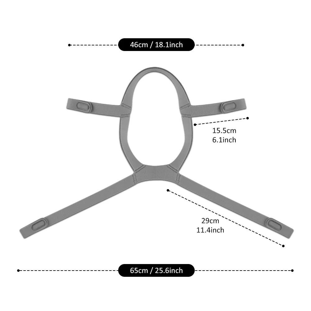 AirFit F20/F30/F30i/F40 CPAP Headgear Strap with 2 Clips Adjustable Elastic Headband Strap Designed for a Secure Comfortable Fit - Image 3